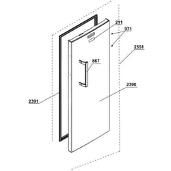 Joint de porte réfrigérateur (repère 2391) Frigo Réfrigérateur Congélateur 4633081100 4669520600 BEKO