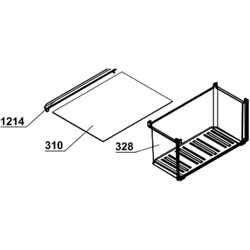 Clayette en verre (repère 310) pour Réfrigérateur, congélateur BEKO Dimensions: 440X387 mm 4657042500 Appareils compatibles : ...