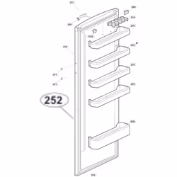 Joint de porte (repère 252) pour Réfrigérateur, congélateur BEKO, OCEANIC 4902423900 Appareils compatibles : [FRIGO, RÉFRIGÉR ...