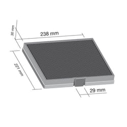 Filtre charbon x1 pour Hotte ARTHUR MARTIN DE DIETRICH ELECTROLUX