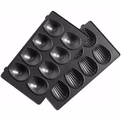Lot de 2 plaques mini madeleines pour gaufrier, croque-monsieur TEFAL XA801512 Appareils compatibles : BB338557