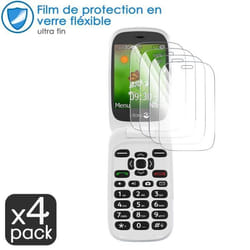 Film de Protection - Doro - 6530 - Verre Flexible - Pack x4 - Incassable - Résistant aux Rayures