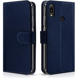 Étui de Protection Portefeuille - Huawei - Y6 2019 - Simili-cuir - Bleu Foncé - Semi-rigide
