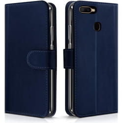 Étui de Protection Portefeuille - Oppo - A5s - Simili-cuir - Bleu Foncé - Semi-rigide