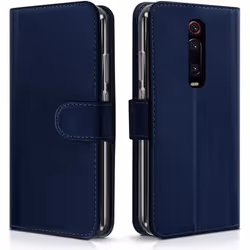 Étui de Protection Portefeuille - Xiaomi - MI 9T - Simili-cuir - Bleu Foncé - Rabat