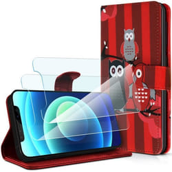 Pack de 2 films de Protection décran - DANEW - Konnect 607 - Étui Portefeuille Rouge - Souple - Mixte