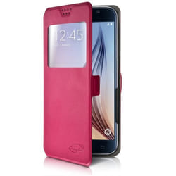 Etui S-View - Orange - Doro 8042 - Rose Fushia - Compatible jusquà 150 x 75 cm - Semi-rigide