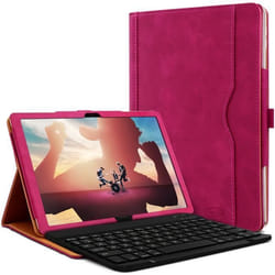 Étui de Protection et mode Support Couleur Rose Fuschia avec Clavier Azerty Bluetooth pour Tablette Huawei Mediapad M5 Lite 101
