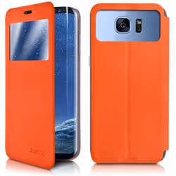 Etui S-view - Orange - Doro 8042 - Couleur Orange - Coque Semi-rigide - Rabat Latéral