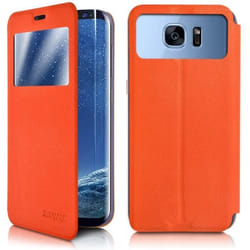 Etui S-view - Orange - Doro 8042 - Couleur Orange - Coque Semi-rigide - Rabat Latéral
