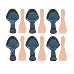 Lot de 6 coupelles à raclette et 6 pelles en bois pour Poêlon spatule raclette Raclette gril Wok AS306001 AS306003 TEFAL