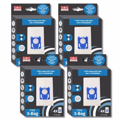 Lot de 4 boîtes de 4 sacs TYPE S-BAG Aspirateur 9001684589 ELECTROLUX TORNADO AEG ESSENTIEL B VOLTA