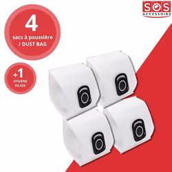Lot de 7 boîtes de 4 sacs + 1 filtre HYGIENE+ Aspirateur ZR200520 ROWENTA TEFAL MOULINEX