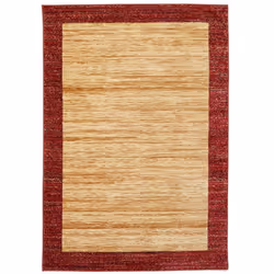 Tapis salon 120x180 tissé beige rectangle motif simple TECU
