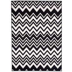Unamourdetapis - Tapis salon et chambre 160x225 noir rectangle tissé motif géométrique AF1 vagues