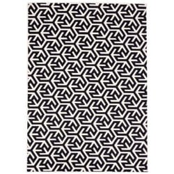 Unamourdetapis - Tapis salon et chambre 60x110 noir rectangle tissé motif géométrique AF1 nice 1
