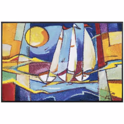 Paillasson 50x75 tissé motif fresque CACU multicolore