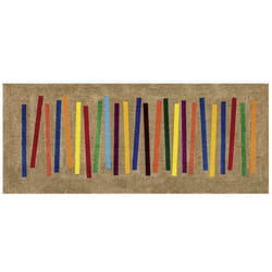Wash+dry - Paillasson mitripes 80x200 multicolore tissé motif géométrique