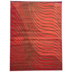 Unamourdetapis - Tapis Chambre 60x110 rouge rectangle tissé motif géométrique AF1 ondula