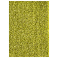 Dezenco - Tapis longs poils shaggy 60x110 vert tissé rectangle motif uni simple