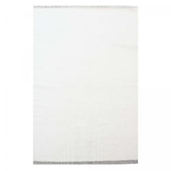 Unamourdetapis - Tapis kilim fait main en laine 80x150 blanc rectangle motif uni baya ibay
