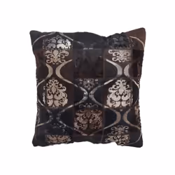 Coussin 45x45 fait main en peau de vache marron DOPE