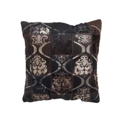 Coussin 45x45 fait main en peau de vache marron DOPE