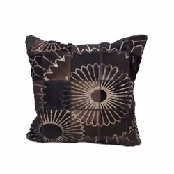Coussin 45x45 fait main en peau de vache marron GOTU