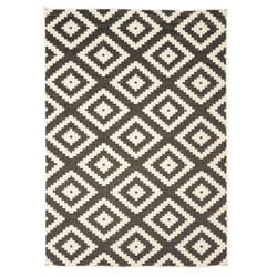 Unamourdetapis - Tapis extérieur, kilim reversible EX1 ra 60x110 noir et crème