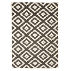 Tapis extérieur, kilim reversible EX1 ra 280x380 noir et crème