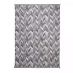 Tapis kilim 120x170 rectangle fait à la main en coton gris motif géométrique