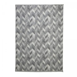 Tapis kilim 120x170 rectangle fait à la main en coton gris motif géométrique