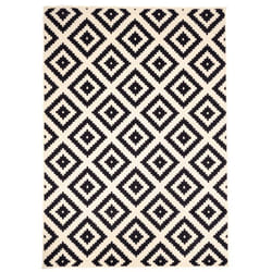 Tapis Kihe Noir et blanc motif gèomètrique scandinave