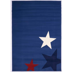 Tapis enfant tissé 60x110 bleu rectangle AF1 STAR