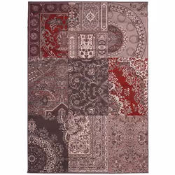 tapis salon 160x230 tissé gris rectangle motif baroque RUBE