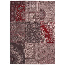 tapis salon 160x230 tissé gris rectangle motif baroque RUBE