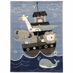 Un Amour De Tapis est une PME française, son entrepôt est en Essonne. tapis enfant 60x110 rectangle tissé bleu motif animaux  ...