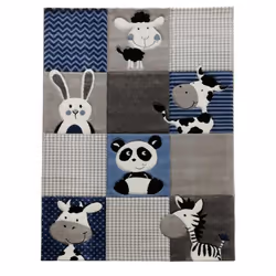 Un Amour De Tapis est une PME française, son entrepôt est en Essonne. tapis enfant 200x290 rectangle tissé bleu et gris motif ...