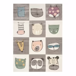 Un Amour De Tapis est une PME française, son entrepôt est en Essonne. tapis enfant 200x290 rectangle tissé gris motif animaux ...