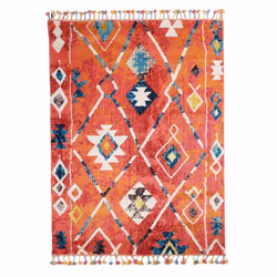 Un Amour De Tapis est une PME française, son entrepôt est en Essonne. tapis berbère 60x110 tissé motifs tribaux LYN5 bleu et  ...