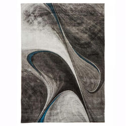 Tapis entrée 60x110 tissé noir rectangle motif géométrique TAVO