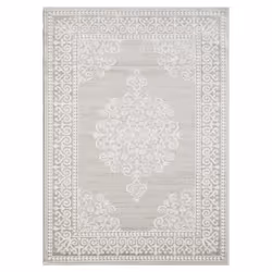 Tapis oriental 120x160 rectangle beige tissé motif ancestral ROHA