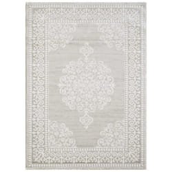 Tapis oriental 200x280 rectangle beige tissé motif ancestral ROHA