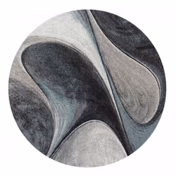 Un Amour De Tapis est une PME française, son entrepôt est en Essonne. tapis salon Ø200cm tissé bleu et gris rond motif géomét ...