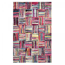 Tapis entrée 40x60 multicolore rectangle tissé motif géométrique BRIK