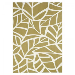 Unamourdetapis - Tapis extérieur kilim 123x180 vert rectangle feuille