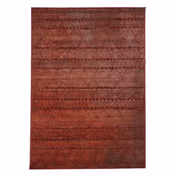 Tapis berbère 120x170 tissé motif ethnic VUBO rouge