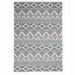 Tapis extérieur, kilim reversible 80x150 EX1 SKIO vert et crème