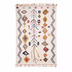 Description générale Le Tapis berbère 40x60 tissé motif ethnic OURIKA 2 ivoire est parfait pour embellir votre intérieur. Ave ...