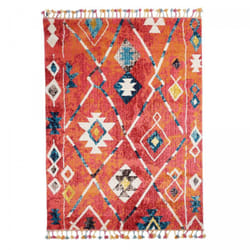 Unamourdetapis - Tapis berbère motifs tribaux 40x60 bleu et jaune berbal b